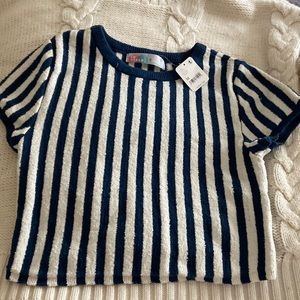 free people beach cropped shirt NWT